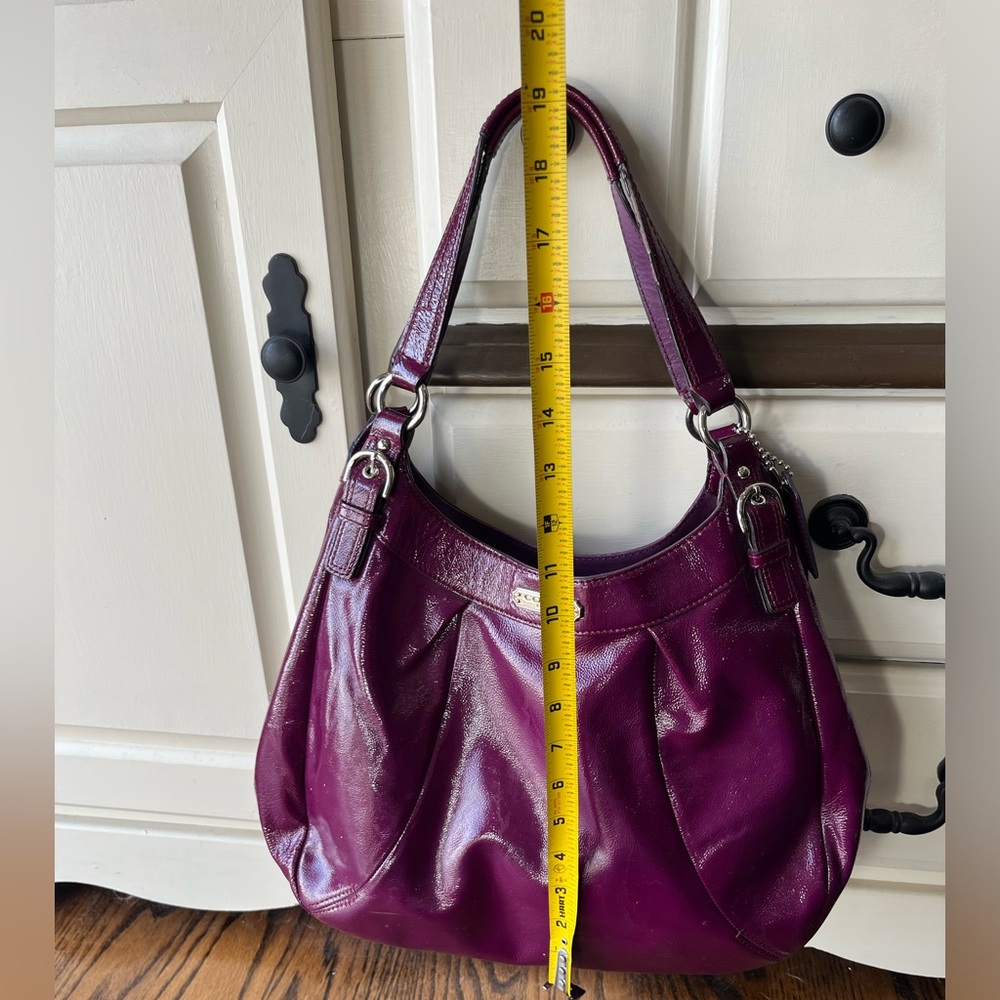 Coach Purple Patent Leather Madison Maggie Hobo Bag - Picture 6 of 12